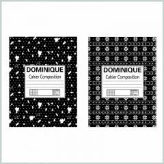 cuaderno de composición en blanco y negro